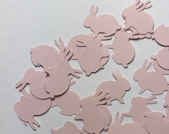 100 baby pink  bunny rabbits, Easter confetti, some bunny is one, girl bunny confetti