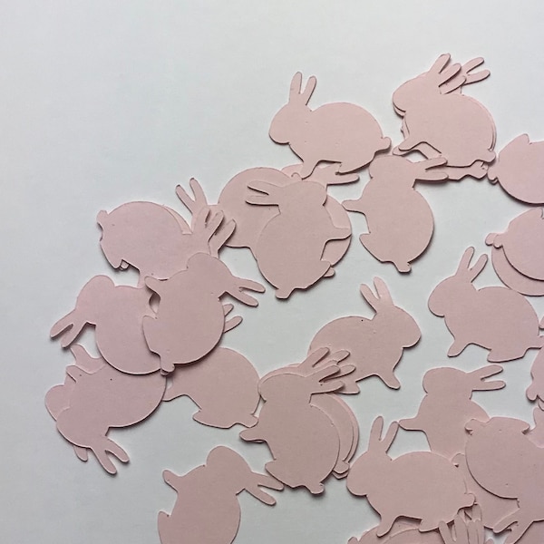 100 baby pink  bunny rabbits, Easter confetti, some bunny is one, girl bunny confetti