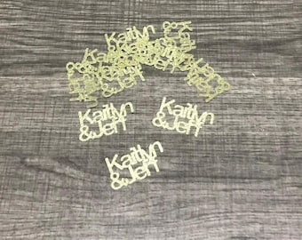 Personalized Confetti with 2 names, Engaged Confetti, Wedding Confetti, Engagement Party Confetti, Wedding Anniversary Confetti