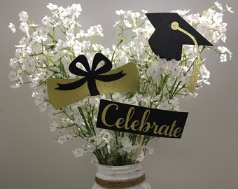 2024 Graduation centerpiece, graduation decoration sticks, class of 2024, graduation party decor, 2024 picks,  celebrate 2024