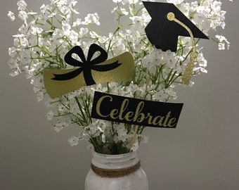 2024 Graduation decorations, graduation centerpiece sticks, class of 2024, graduation party decor, 2024 picks,  celebrate 2024