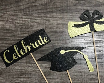 2024 Graduation centerpiece, graduation centerpiece sticks, class of 2024, graduation party decor, 2024 picks,  celebrate 2024