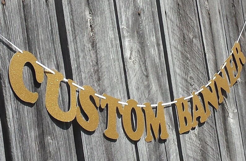 Custom Banner, Birthday Banner, Personalized Name Banner, Gold Glitter Letters, Custom Party Decorations image 10