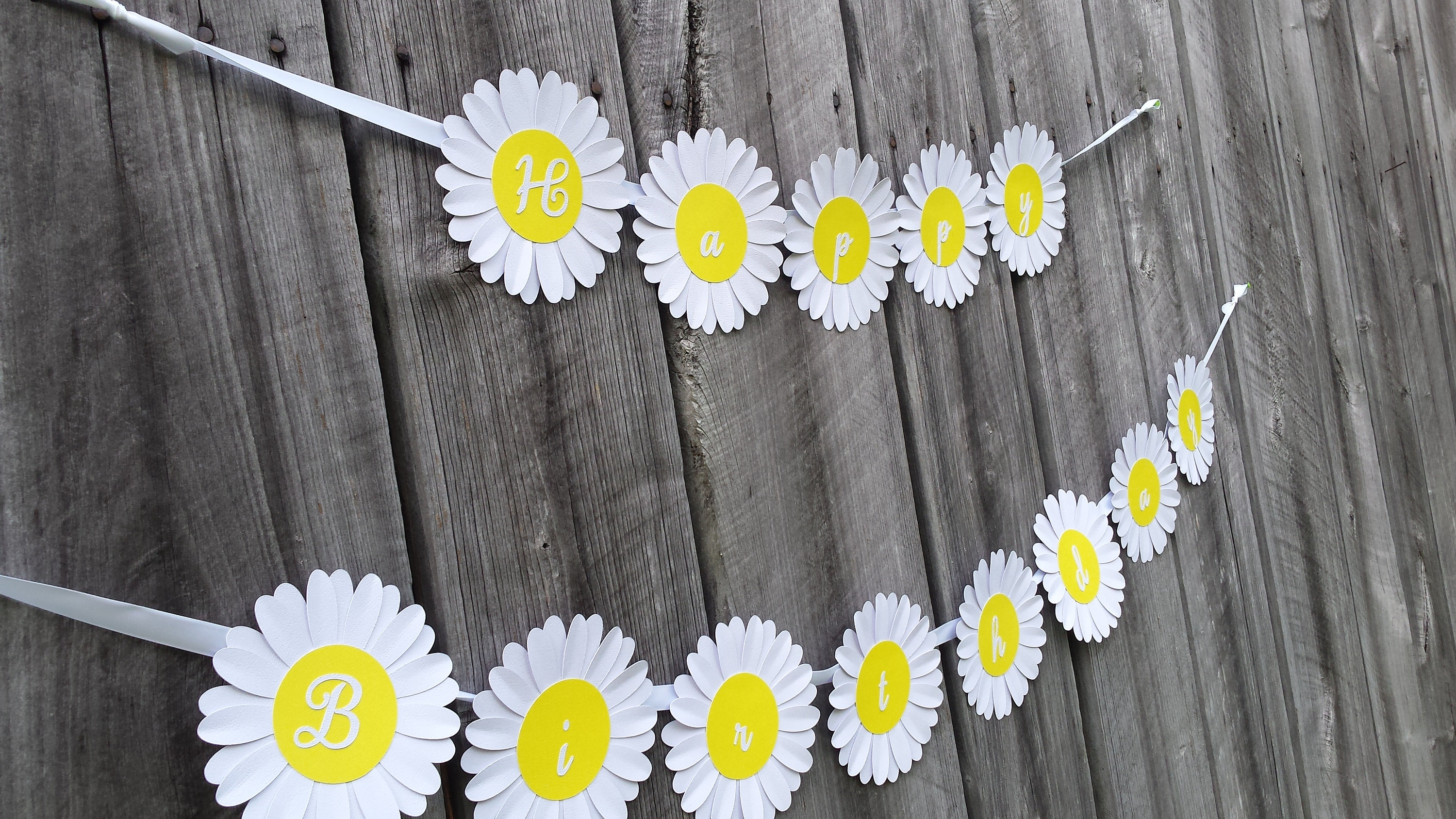 Daisy Happy Birthday Banner Daisy personalized banner daisy Etsy