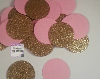 Pink and Gold Party Decorations, 1st Birthday or Baby Shower Confetti