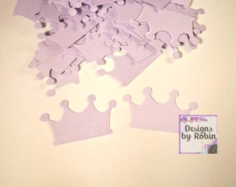 100 princess purple crowns, tiara die cut confetti,  baby princess party, baby shower confetti, purple  party