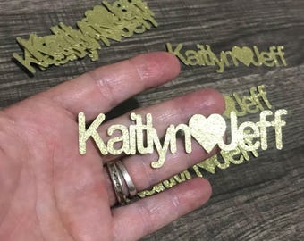 Wedding Rehearsal Party Confetti Engagement Party Confetti Anniversary Party Confetti, Bridal Shower Confetti, Personalized Heart Confetti