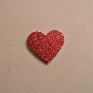 20 3 inch Red Glitter Valentine Heart Cutouts, Glitter Hearts for Prom, Weddings, Homecoming, Baby Showers, Birthday Party Decor image 3