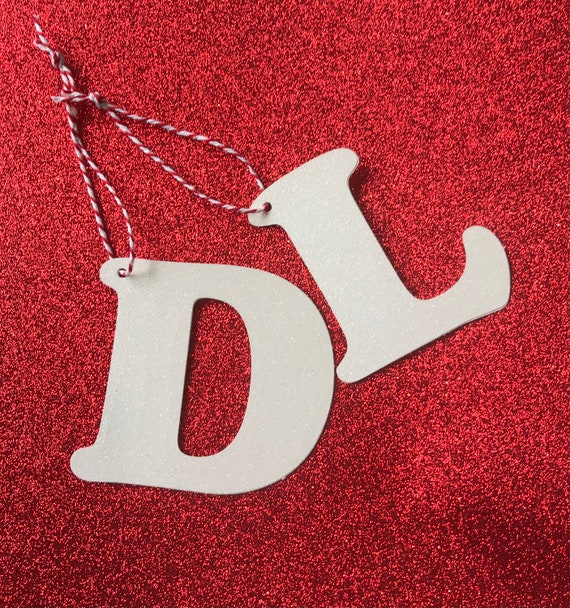 Glitter Letter Ornament, Custom Alphabet Glitter Tag,Glitter Gift Tag
