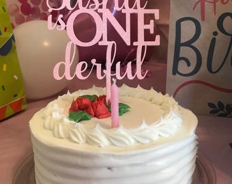 Onederful cake topper, first birthday topper, personalized cake topper, custom cake topper,