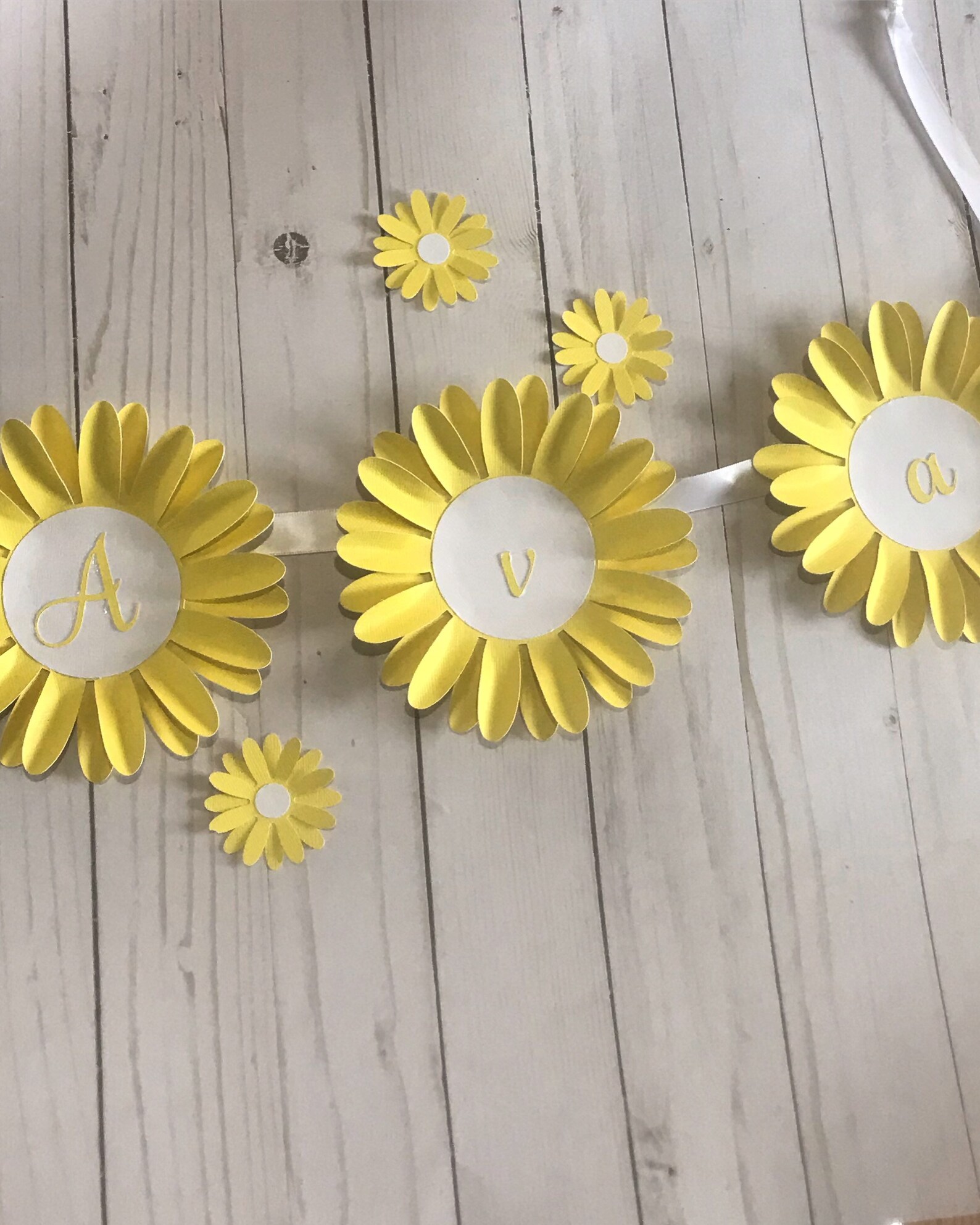Daisy Happy Birthday Banner Daisy Personalized Banner Daisy Etsy