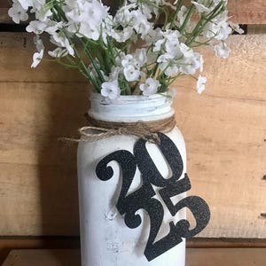 2025 Graduation Centerpiece Tags, Mason Jar Decorations