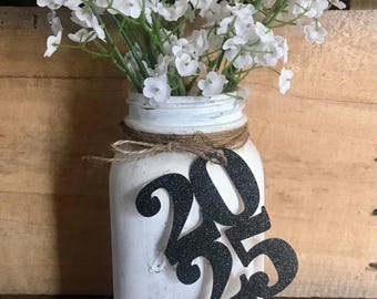 2026 Graduation Centerpiece Tags, Mason Jar Decorations, flower vase tag