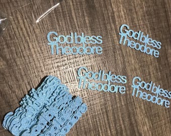 God Bless confetti, baptism confetti, new baby confetti