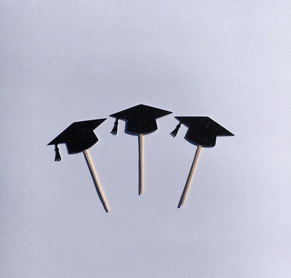 Gyufise 24 Stück Cupcake-Topper Abschluss 2024 – Glitzer-Diplom & Abschlusskappe Für Kuchendekoration