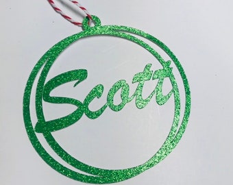 Christmas office name tag ornaments, Office party Christmas Decorations, Office gift tags