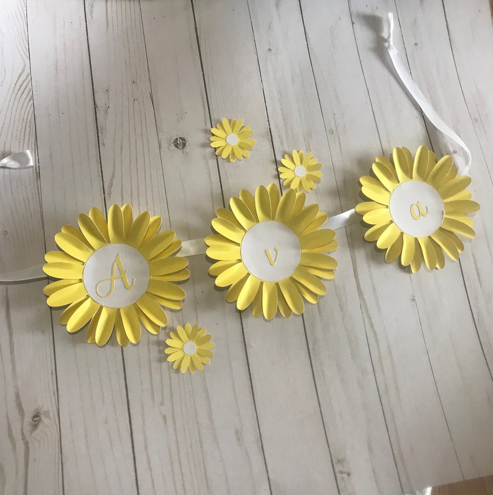 Daisy Happy Birthday Banner Daisy Personalized Banner Daisy Etsy