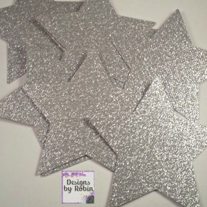 50 3 inch Purple Glitter Stars, Wedding Gold Diecuts, Country Star Cut Outs Outdoor Star Dies, Star Baby Shower, Twinkle Star image 3