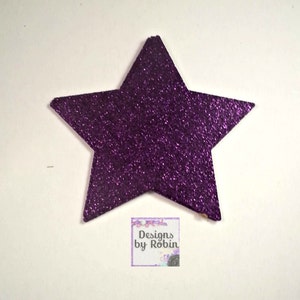 50 3 inch Purple Glitter Stars, Wedding Gold Diecuts, Country Star Cut Outs Outdoor Star Dies, Star Baby Shower, Twinkle Star image 5