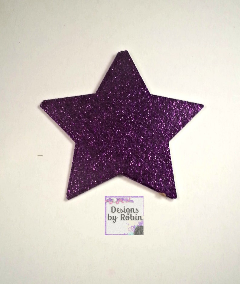 50 3 inch Purple Glitter Stars, Wedding Gold Diecuts, Country Star Cut Outs Outdoor Star Dies, Star Baby Shower, Twinkle Star image 5