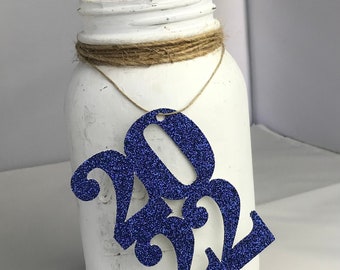 2023 Navy Glitter Graduation Mason Jar Tags, Graduation Party Decorations,  Congrats 2023 Senior Decorations, Class of 2023