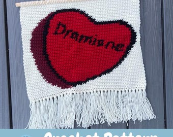 Dramione Heart Crochet Pattern: Fanfic Wall Hanging (PDF Pattern)