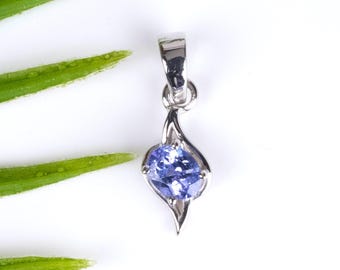Tanzanite Pendant 5x4mm .925 Silver