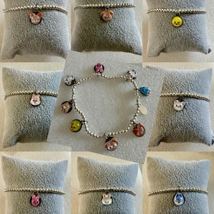 SKZOO Bracelet | Stray Kids K-Pop Silver Charm Bracelet | Handmade | STAY Merch | dominATE Tour | Karma