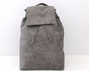 Handmade Leather Backpack, Leather Backpack, Women Leather Satchel, Gray leather backpack