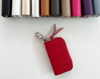 Leather Car Key Case, Leather Key Bag, Leather key holder, Leather key zipper pouch,Key Organizer,Leather Key Pocket with Initials