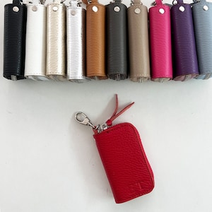 Leather Car Key Case, Leather Key Bag, Leather key holder, Leather key zipper pouch,Key Organizer,Leather Key Pocket with Initials