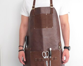 Leather Apron with Knife Seath Pockets