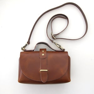 Brown Leather Bag, Leather Shoulder Bag, Small Cross-Body Bag, Leather Cross Body Bag image 1