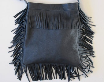 Leather Fringe Bag, Crossbody bohemian bag available in 16 Colors