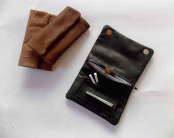 Handmade exclusive leather tobacco pouch in 3 colors