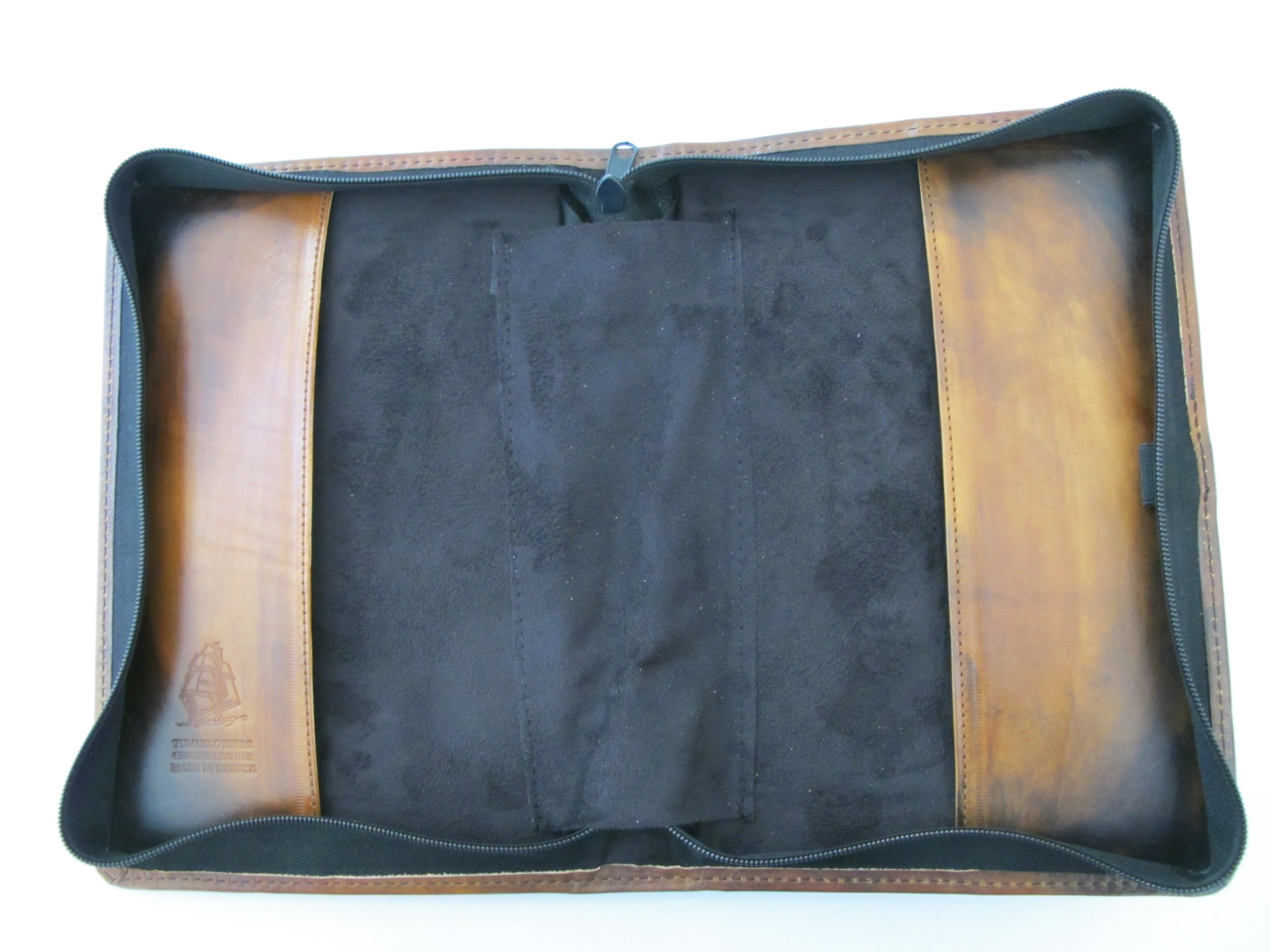 Book Case Leather Book Cover With Zipper and Top Handle Etsy UK