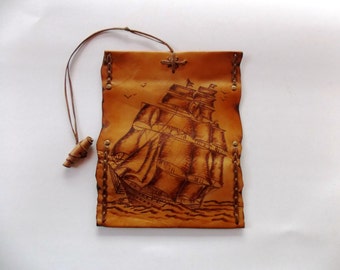 Handmade exclusive  leather tobacco pouch.