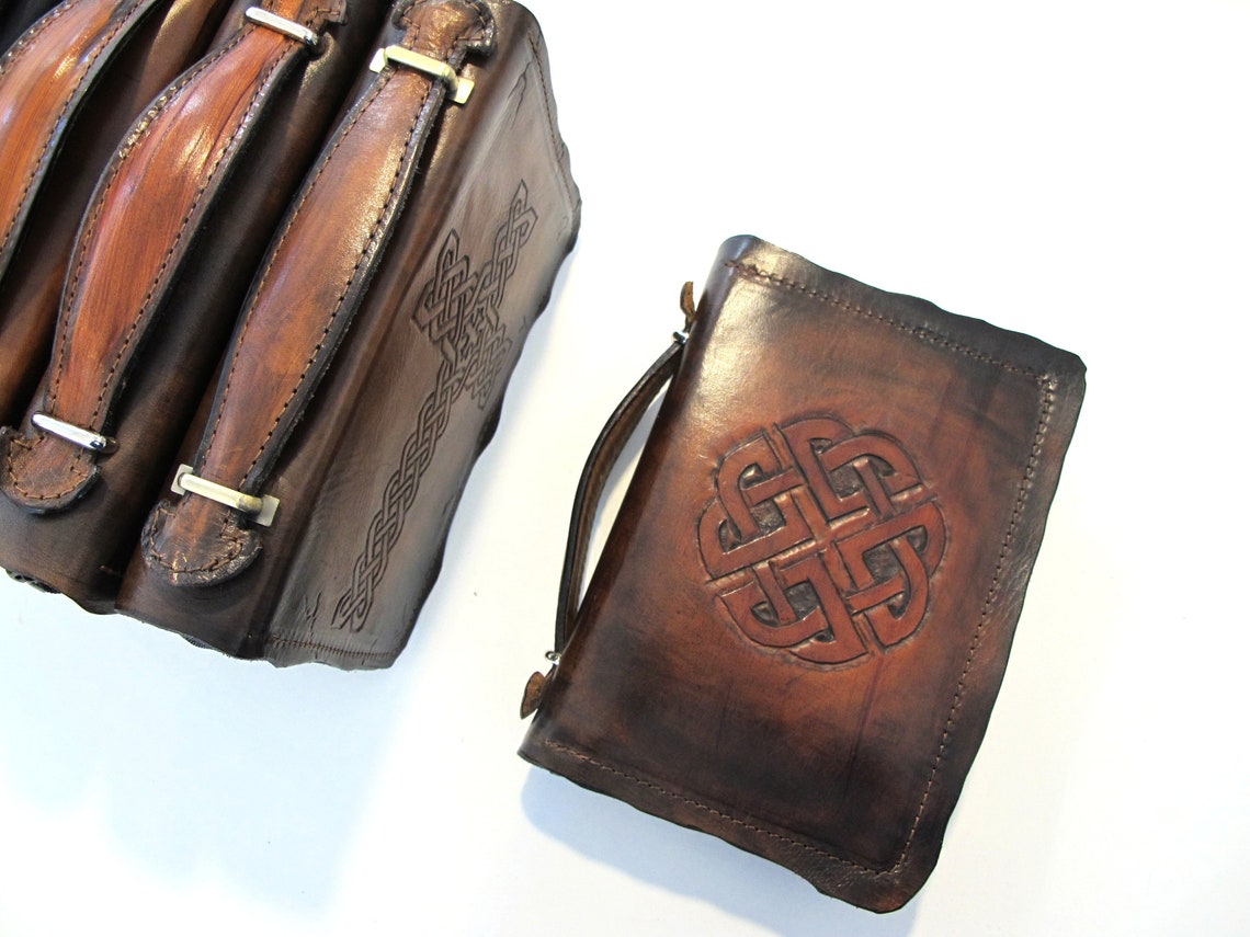 Leather Bible Cover Case for Bible With Zipper and Top Etsy