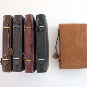Leather book case with zipper in 5 colors and two sizes, Case for bible