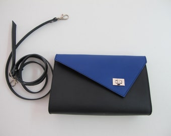 Small Leather clutch bag with removable strap. Available in many colors