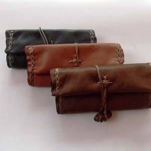 Handgemachte exklusive Leder Tabaktasche in 3 Farben