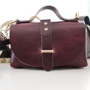 Brown Leather Bag, Leather Shoulder Bag, Small Cross-Body Bag, Leather Cross Body Bag image 6