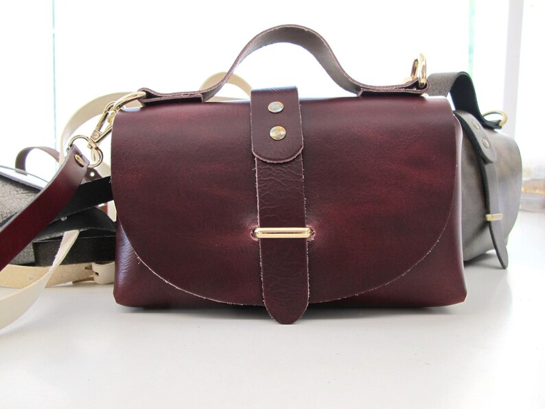 Brown Leather Bag, Leather Shoulder Bag, Small Cross-Body Bag, Leather Cross Body Bag image 6
