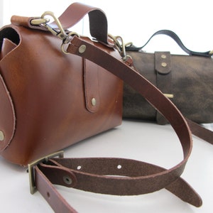 Brown Leather Bag, Leather Shoulder Bag, Small Cross-Body Bag, Leather Cross Body Bag image 3