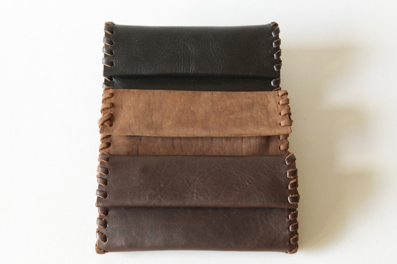 Handmade leather tobacco pouch avaliable in three colors. image 4