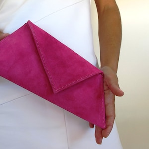 Leather geometric clutch small size in many colors.