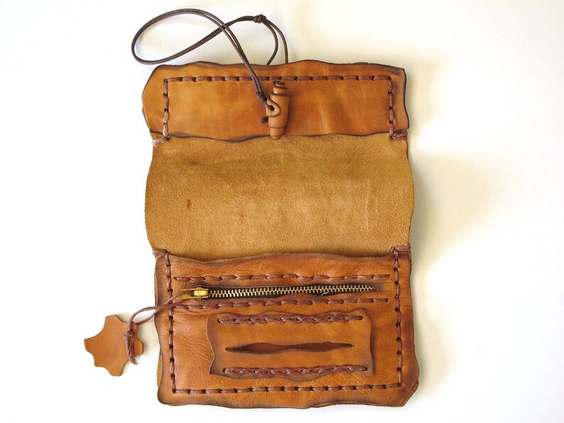 Handmade Exclusive Leather Tobacco Pouch With Pyrography Etsy
