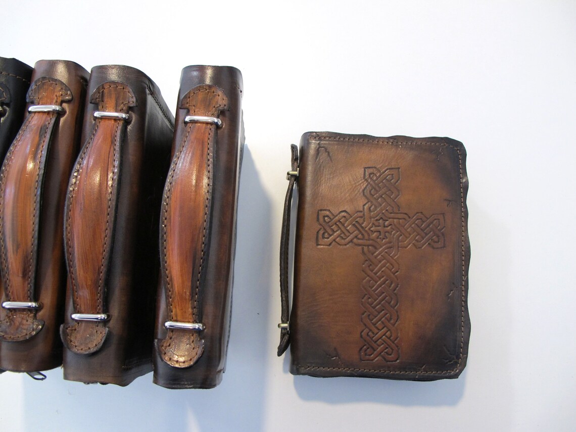 Leather Bible Cover Case for Bible with zipper and top Etsy