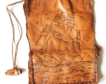 Handmade exclusive  leather tobacco pouch.