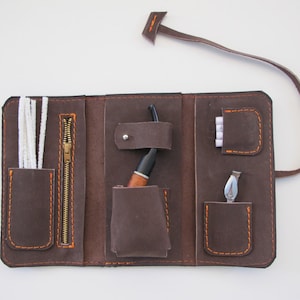 Handmade leather pipe pouch